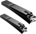 Aogeili Wide Jaw Steel Nail Clippers Set for Thick Toenail & Fingernail | Ultra Sharp Blades, Anti-Slip Grip, Large Toenail & Small Fingernail for Men Women Seniors, Home Travel Gift